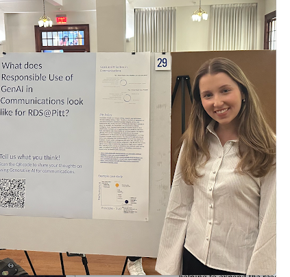 Katie Voigt with her poster at the URF